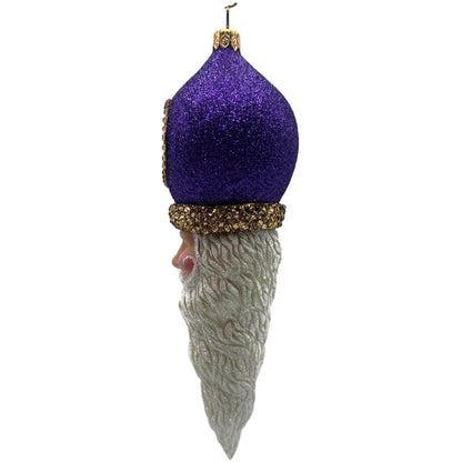 Patricia Breen Vendome Claus Glittered Purple Reflector Christmas Ornament CATZ