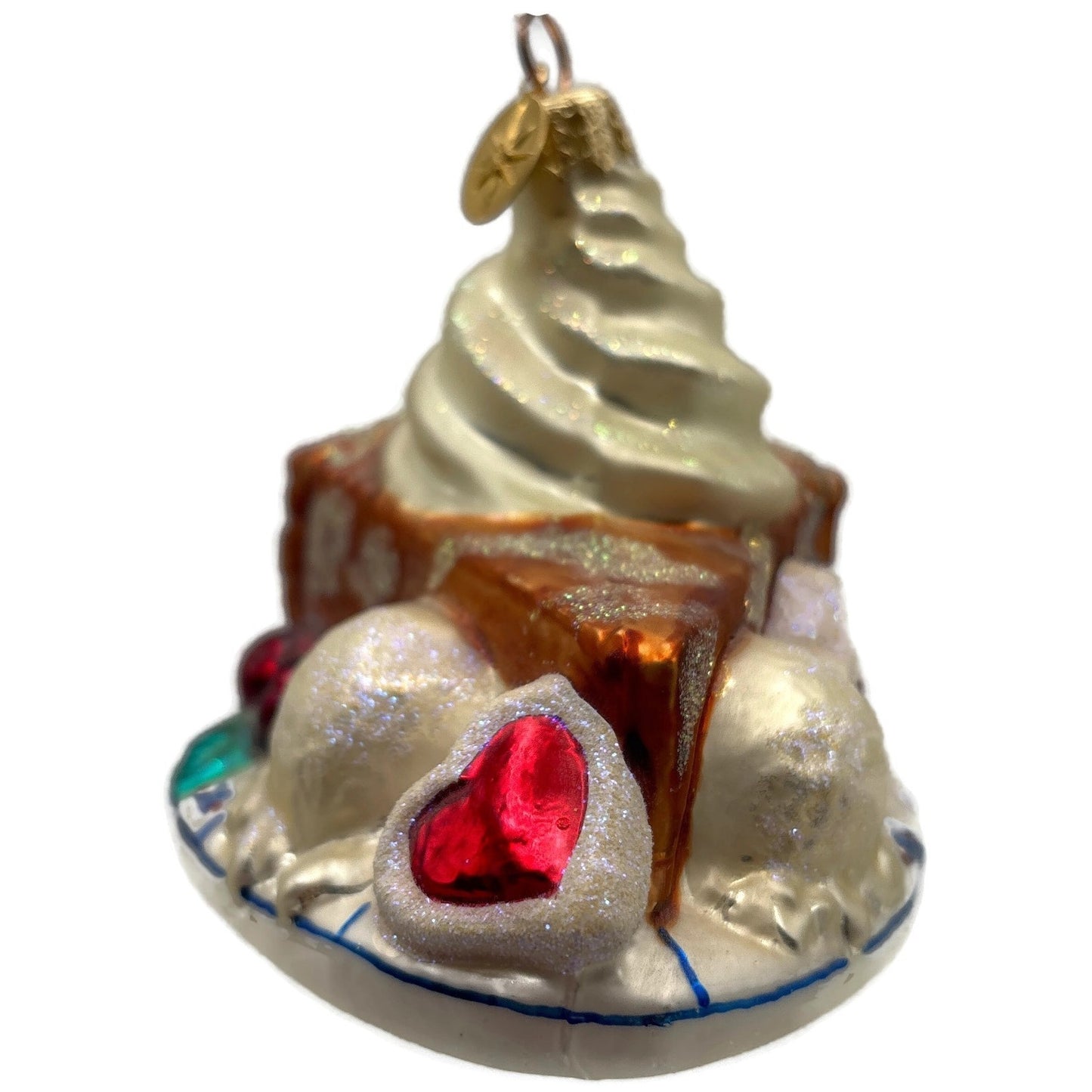 Christopher Radko Grandma's Pie Slice Whipped Cream Christmas Ornament 01-0731-0