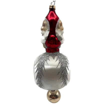 Christopher Radko Two Sided Santa Reflector Christmas Tree Ornament 92-102-0