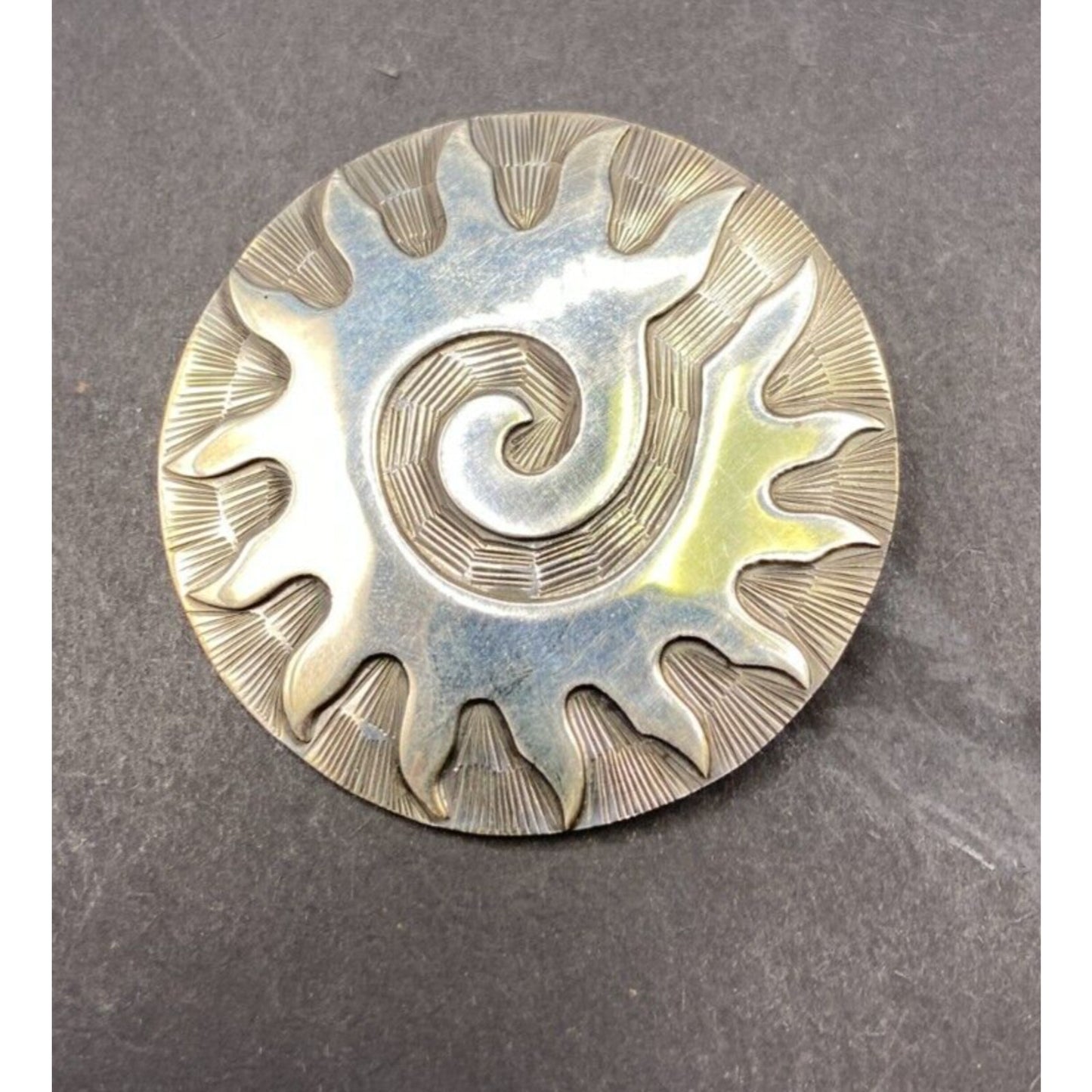 CII Ernesto Rodriguez Ocampo Stylized Sun Brooch Pendant 925 Sterling Silver