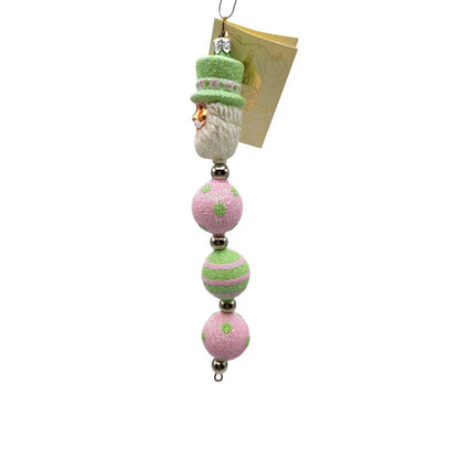 Patricia Breen Kinetic Icicle Easter Green Pink Santa Claus Christmas Ornament