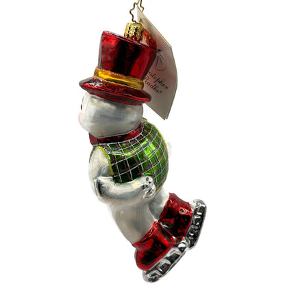 Christopher Radko Skater Dater Snowman Ice Skating Christmas Ornament 10-103-93
