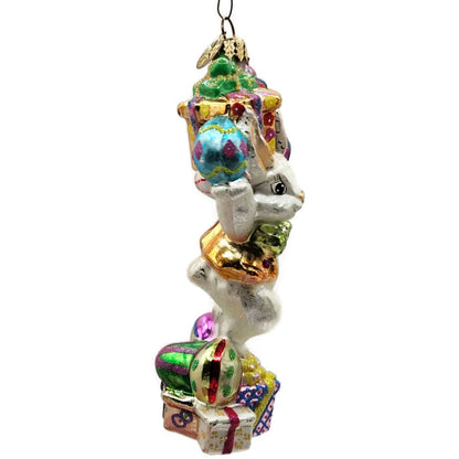 Christopher Radko Eggstra Plenty Easter Bunny Christmas Tree Ornament 0104190