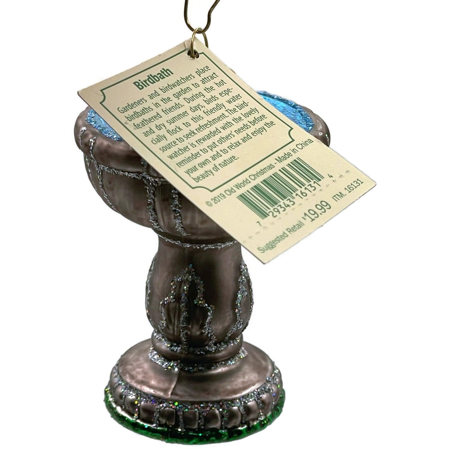 Birdbath Ornament Garden Floral Spring Christmas Tree OWC Old World Christmas