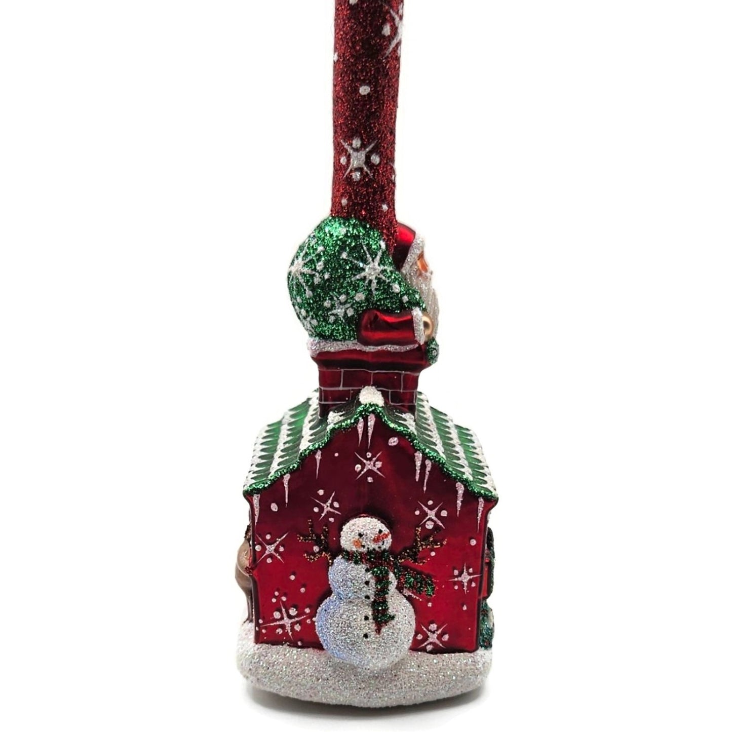 Patricia Breen Hes Here Red Santa Claus Snowflakes House Christmas Tree Ornament