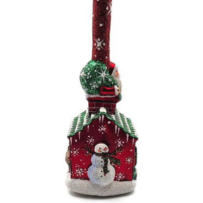 Patricia Breen Hes Here Red Santa Claus Snowflakes House Christmas Tree Ornament