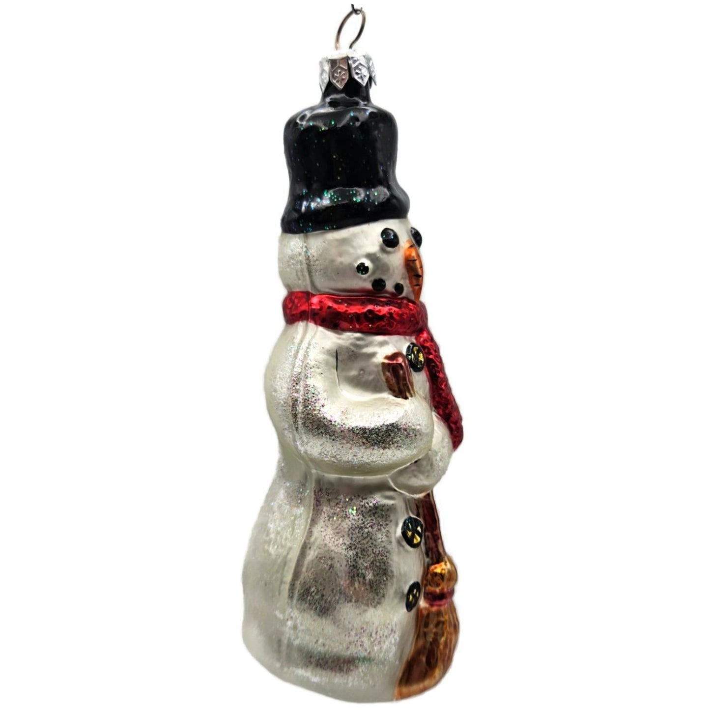 Christopher Radko Snowman With Broom Red Scarf Christmas Tree Ornament