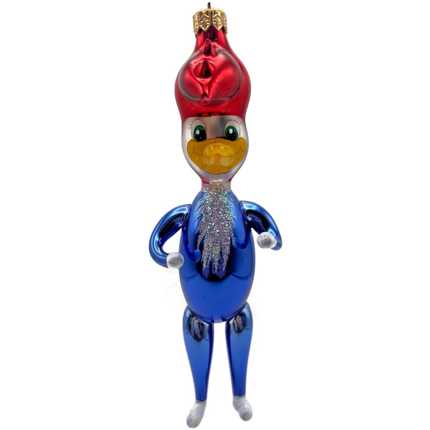 Christopher Radko Pecky Woodpecker Italian Glass Christmas Ornament 95-288-0