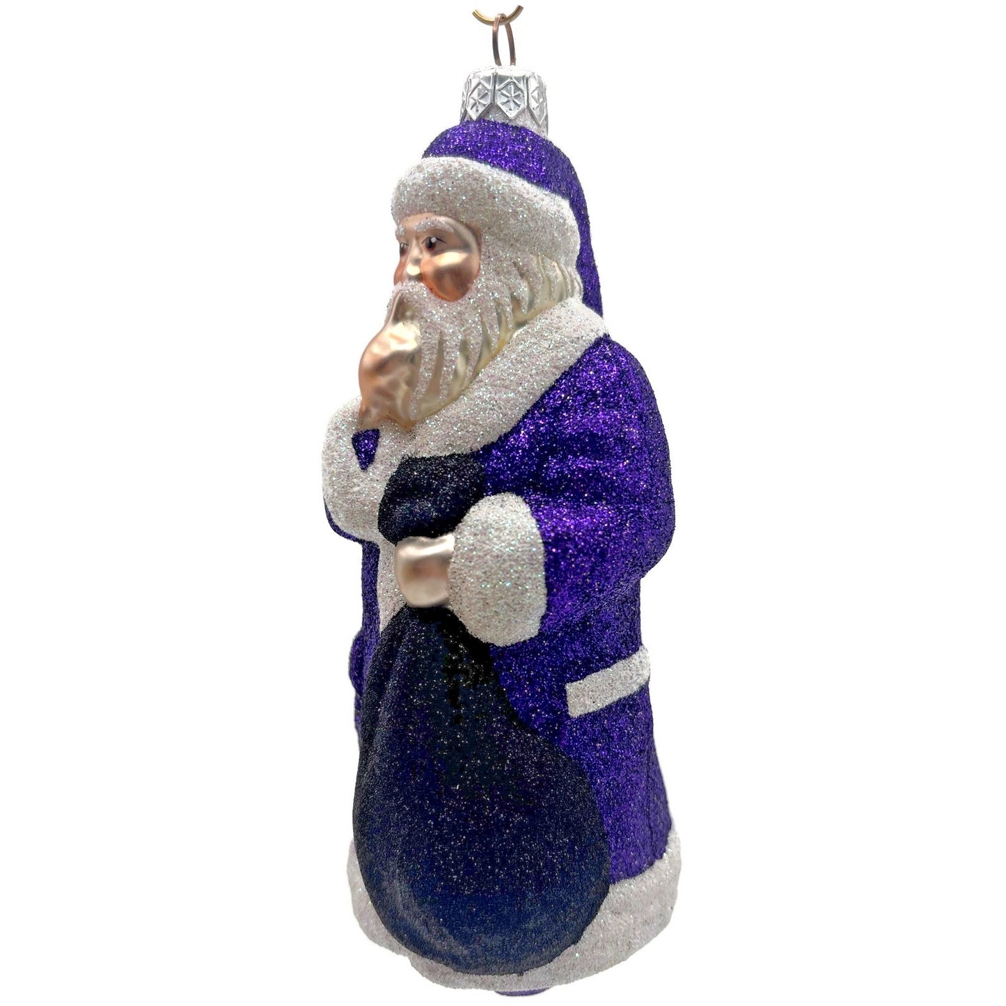Patricia Breen Shhh Purple Black Bag Santa Claus Christmas Tree Ornament