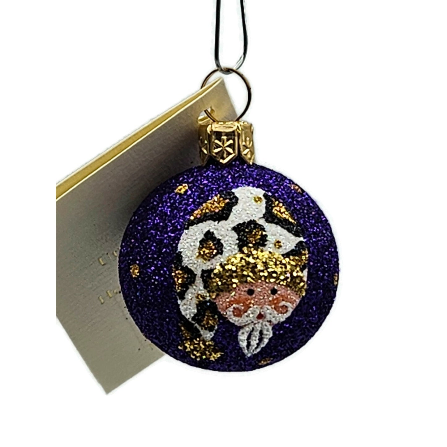 Patricia Breen Studio Gift Ball Santa Claus Leopard Hat Christmas Tree Ornament