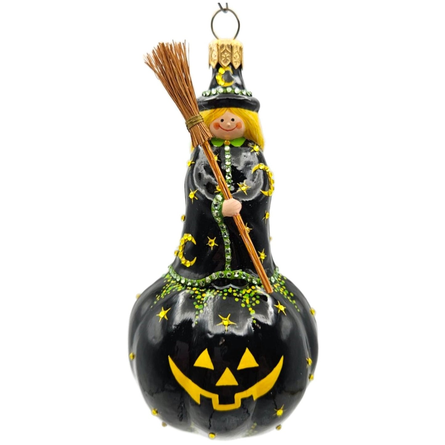 Patricia Breen Halloween Winnifred Witch Pumpkin Stars Moon Christmas Ornament