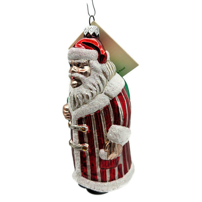 Patricia Breen Striped Santa Red White Stripes Christmas Holiday Tree Ornament