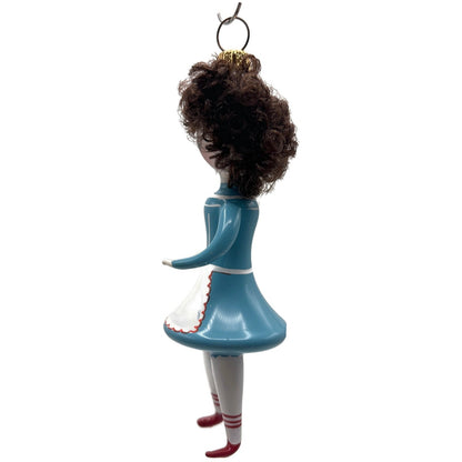 Soffieria De Carlini Maid White Blue Outfit Glass Italian Christmas Ornament