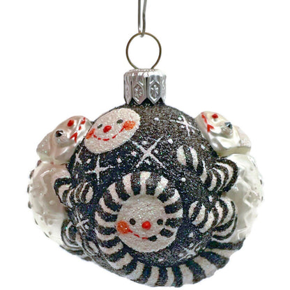 Patricia Breen For James Twice Snow Faces Chameleon Striped Christmas Ornament