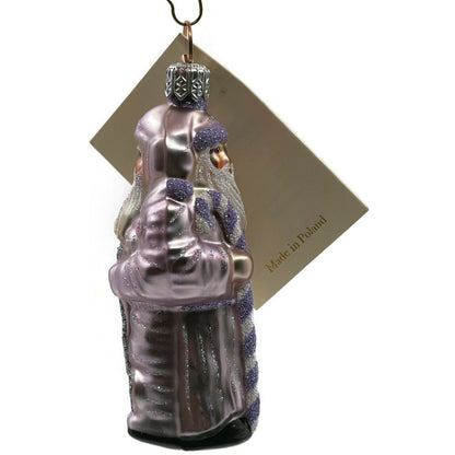 Patricia Breen Miniature Millennium Santa Lavender White Christmas Ornament 9948