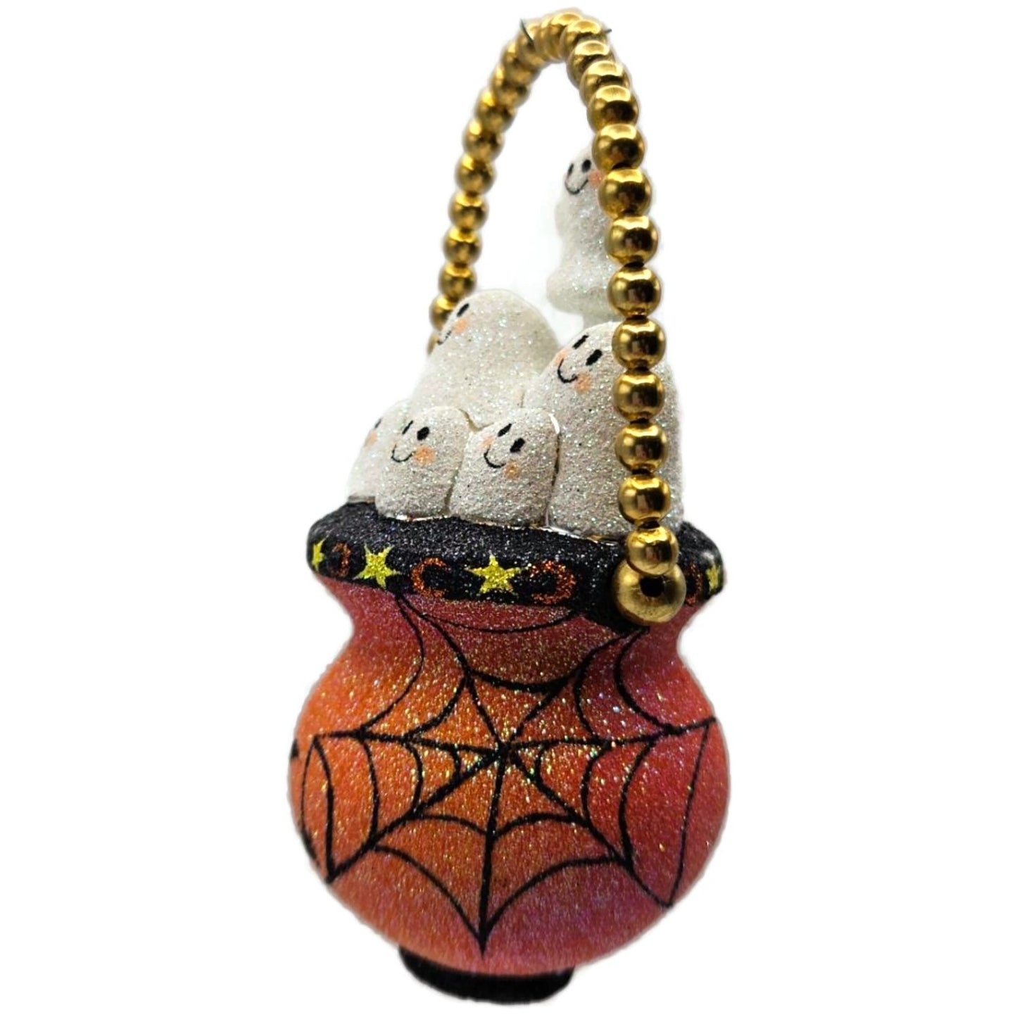 Patricia Breen Ghostly Cauldron Moons Orange Stars Halloween Christmas Ornament