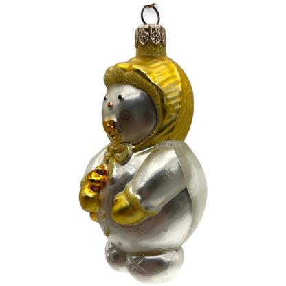 Patricia Breen Snowbaby Yellow Snowflakes Snowman Christmas Tree Ornament