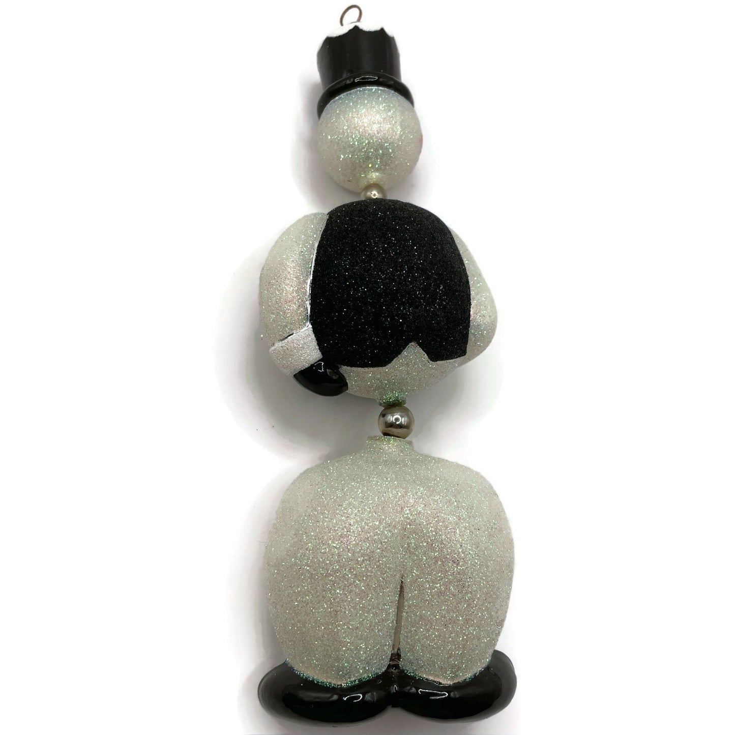 Patricia Breen Kinetic Snowman Black Hat Pearl Christmas Tree Ornament