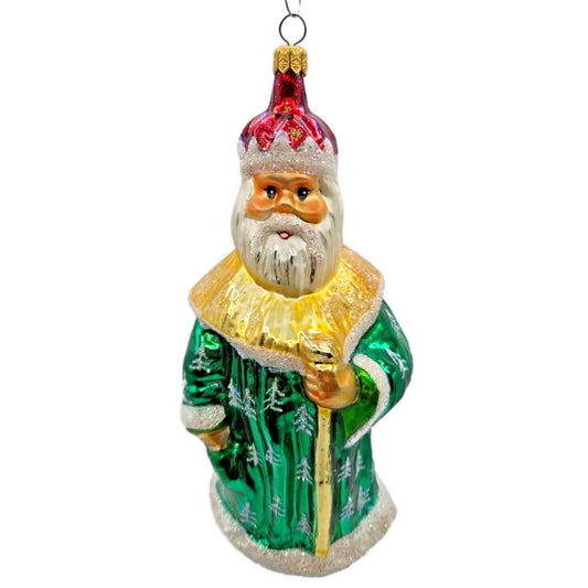 Christopher Radko Christmas King Santa Claus Ornament Green Robe Tree 96-147-B