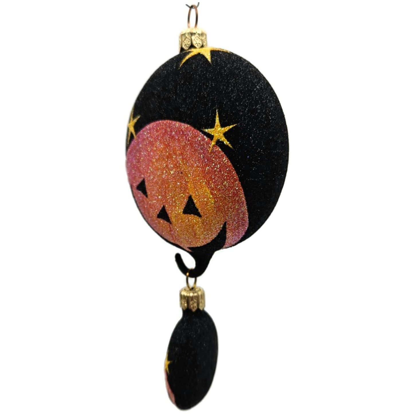 Patricia Breen Pumpkin Duo Medallion Black Stars Halloween Christmas Ornament