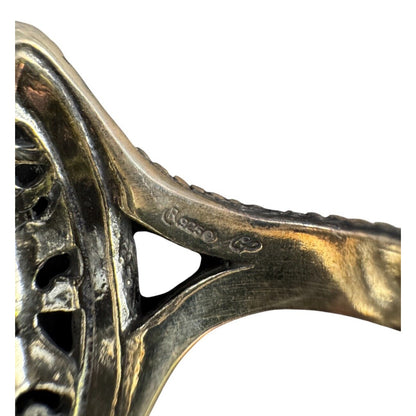 CP Carolyn Pollack Ring R 925 Sterling Silver Metal Filigree Artisan Size 7 3/4