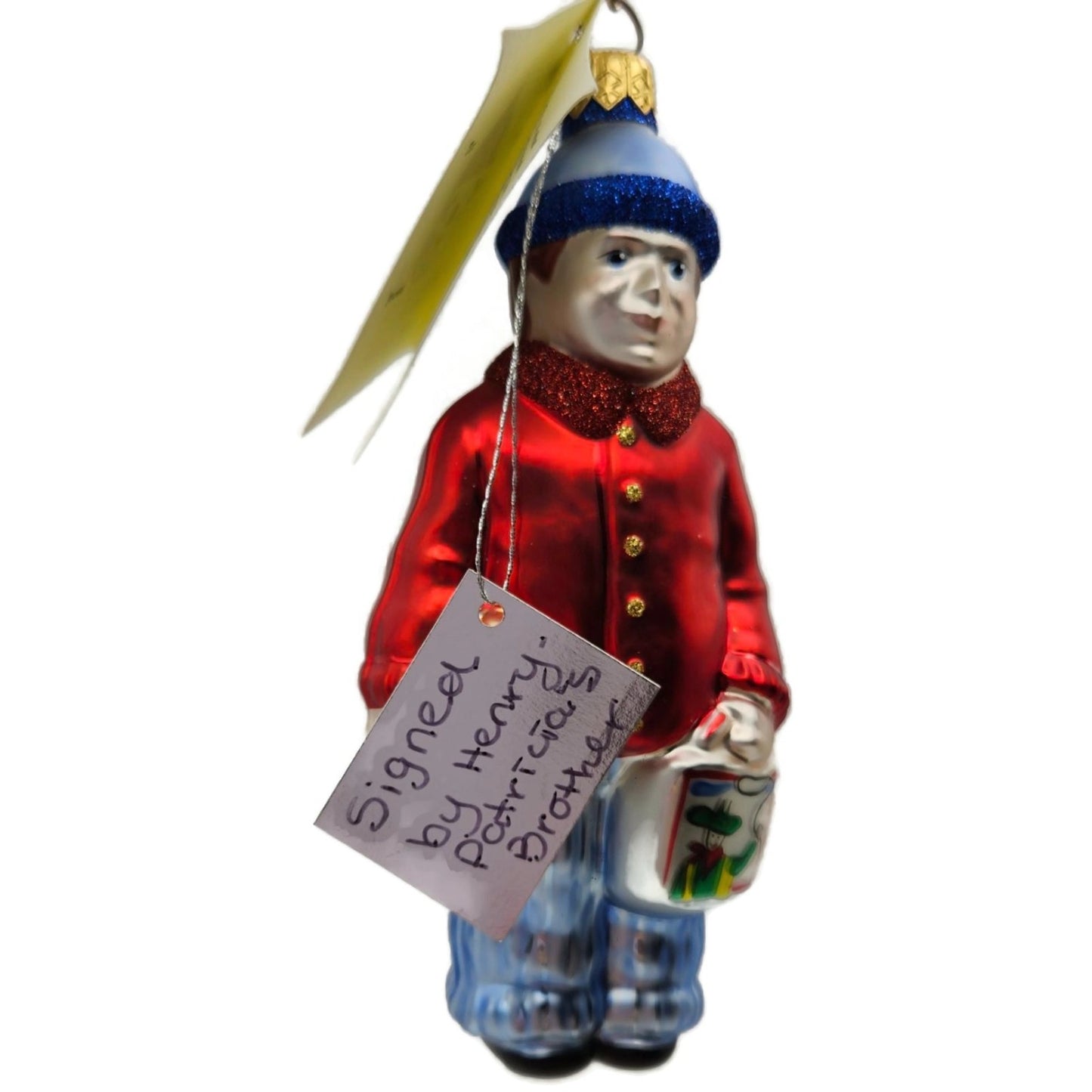Patricia Breen Henrys First Day Of School Red Blue Signed Christmas Ornament