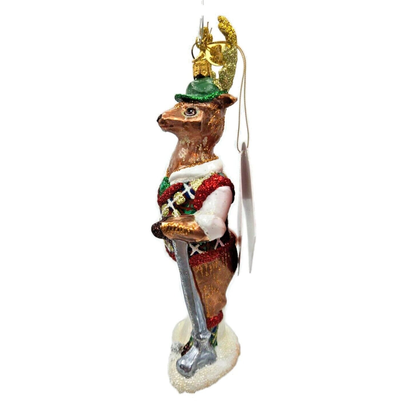 Juliska Country Estate Reindeer Games Comet Golf Club Glass Christmas Ornament