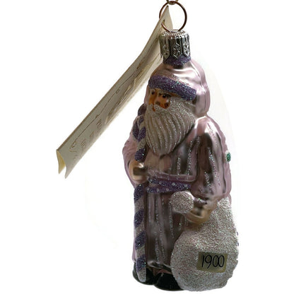 Patricia Breen Miniature Millennium Santa Lavender White Christmas Ornament 9948