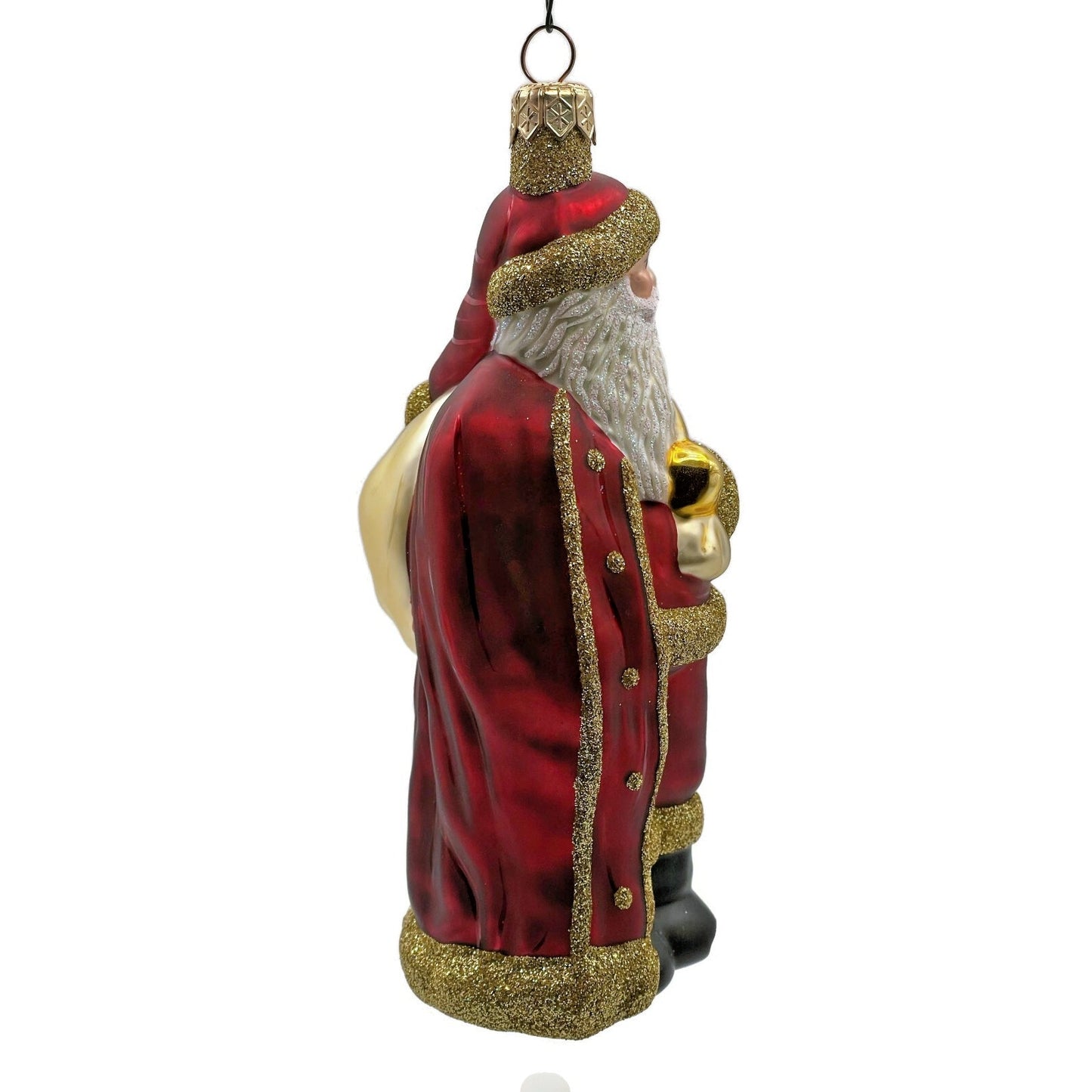 Patricia Breen Miniature Jordan Santa Claus Bordeaux Gold Bag Christmas Ornament