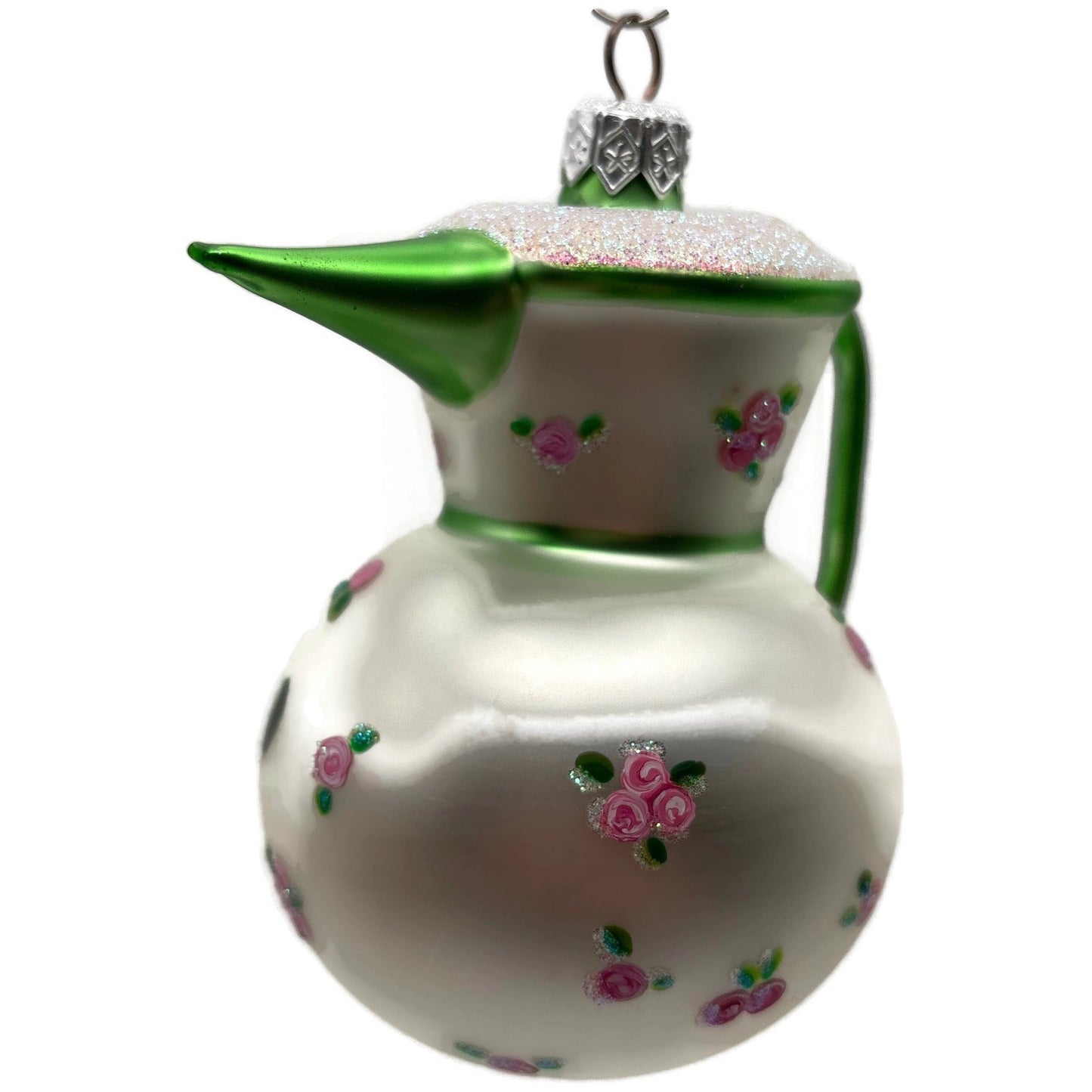 Patricia Breen Sweet Cream Pearl Green Pink Roses Spring Christmas Tree Ornament