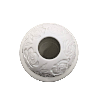 The Porcelain Sorelle Tealight Candle Holder White Handcrafted Rose Embossed