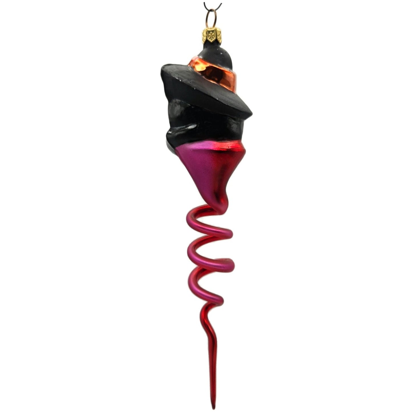 Christopher Radko Spiral Swirl Cat Hat Halloween Christmas Ornament 99-070-0