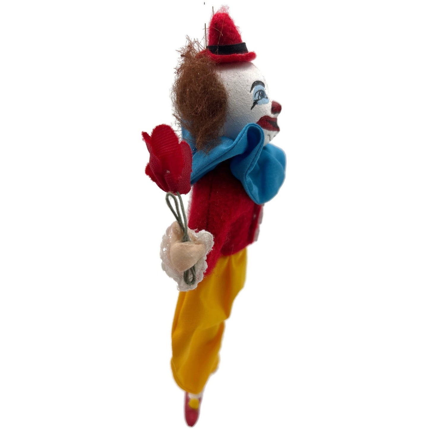 Gladys Boalt Circus Clown Rose Red Handmade Fabric Christmas Tree Ornament 1993