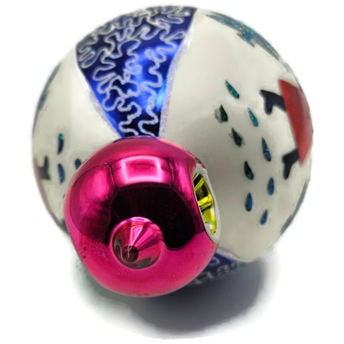 Christopher Radko Blue Lucy Reflector Drop Christmas Tree Ornament 00-1409-0