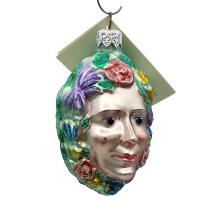 Patricia Breen Breath of Spring Salmon Rose Floral Matte Christmas Ornament 9707