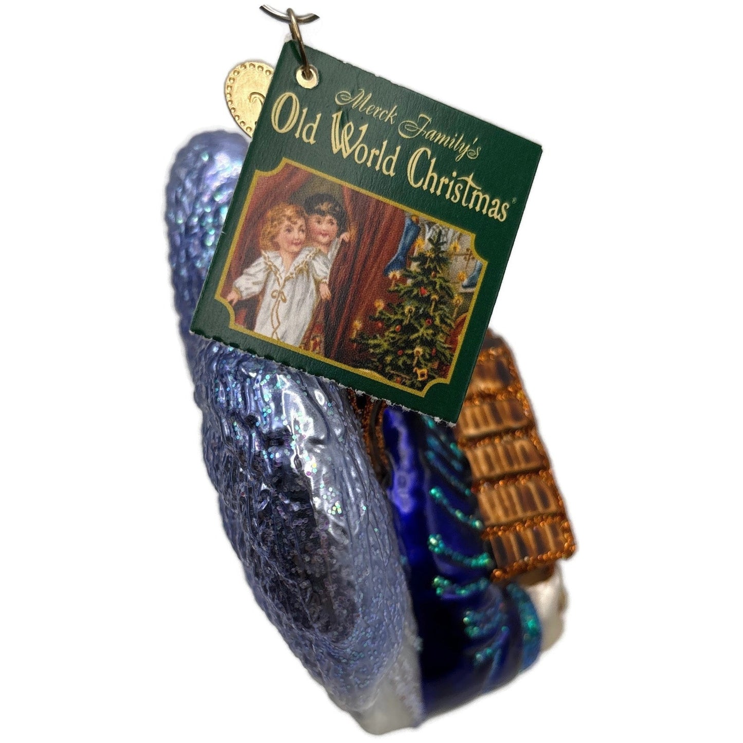 Bethlehem Angel Nativity Merck Family Old World Christmas Blue Holiday Ornament