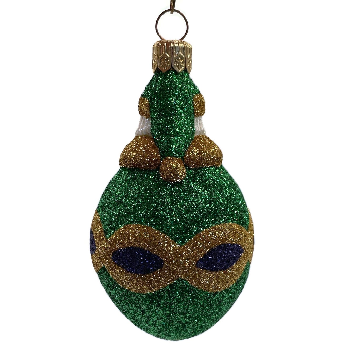 Patricia Breen Ornament Miniature Faberge Santa Green Purple Christmas Tree Deco