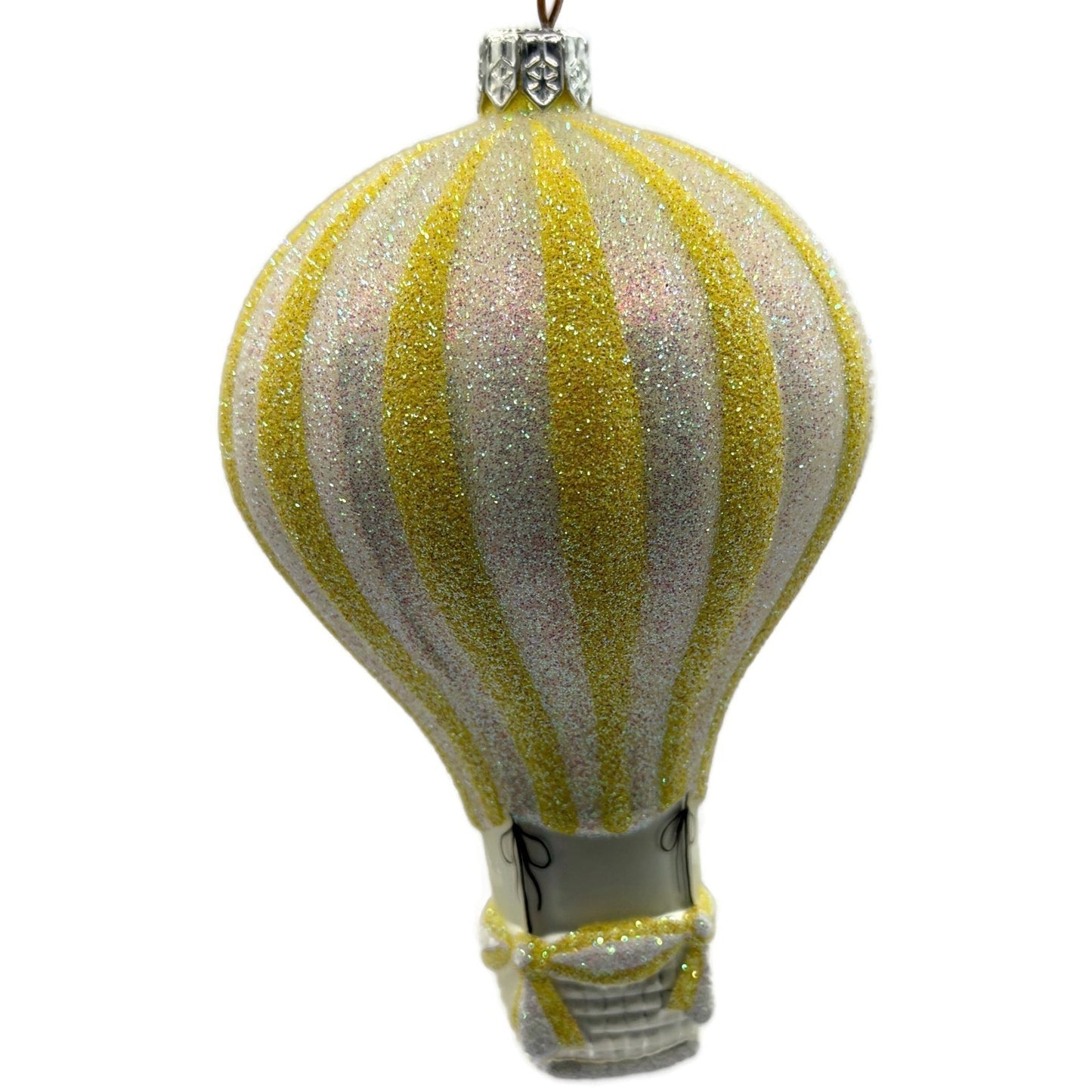 Patricia Breen Petite Balon Lemon Hot Air Balloon Yellow Striped Spring Ornament