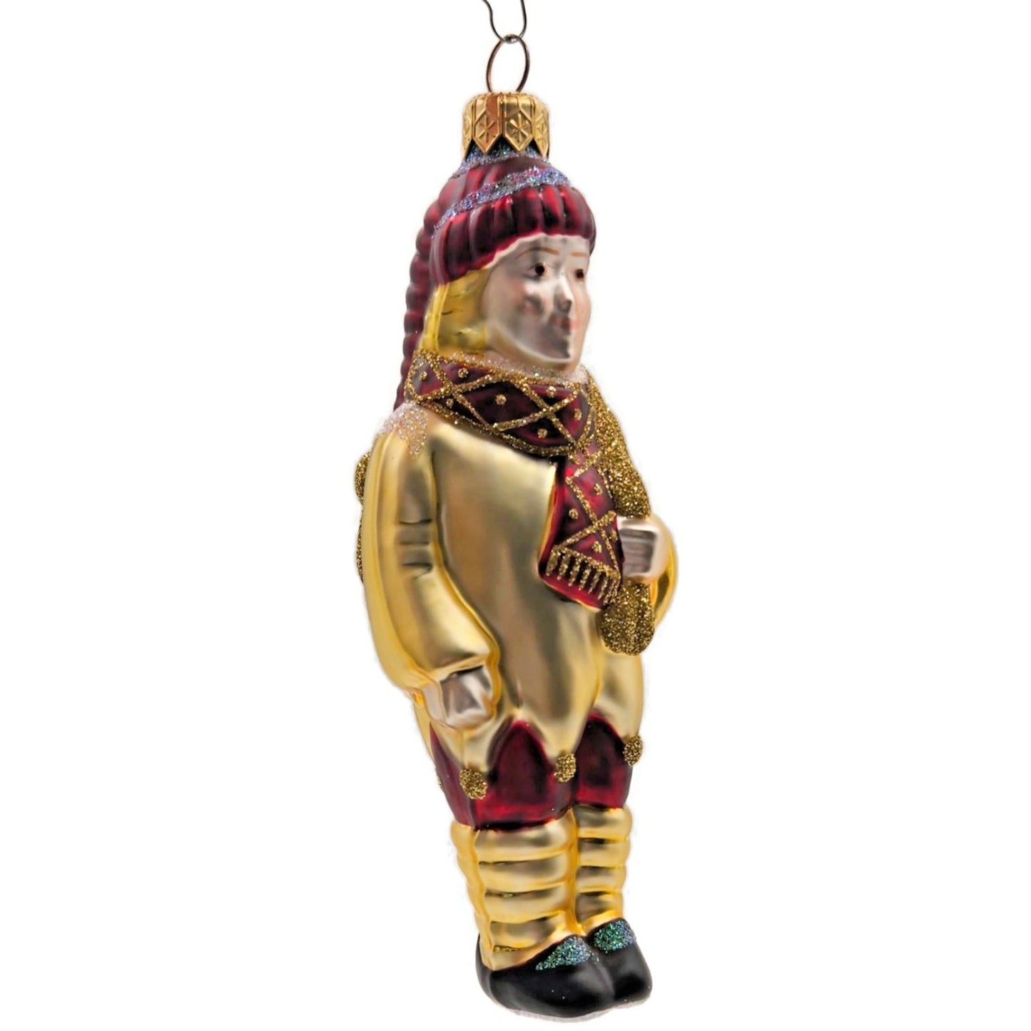 Patricia Breen Jack Frost Bordeaux Gold Glittered Bag Christmas Tree Ornament