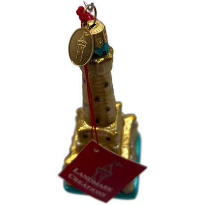 Landmark Creations The Chicago Water Tower Gold European Glass Holiday Ornament