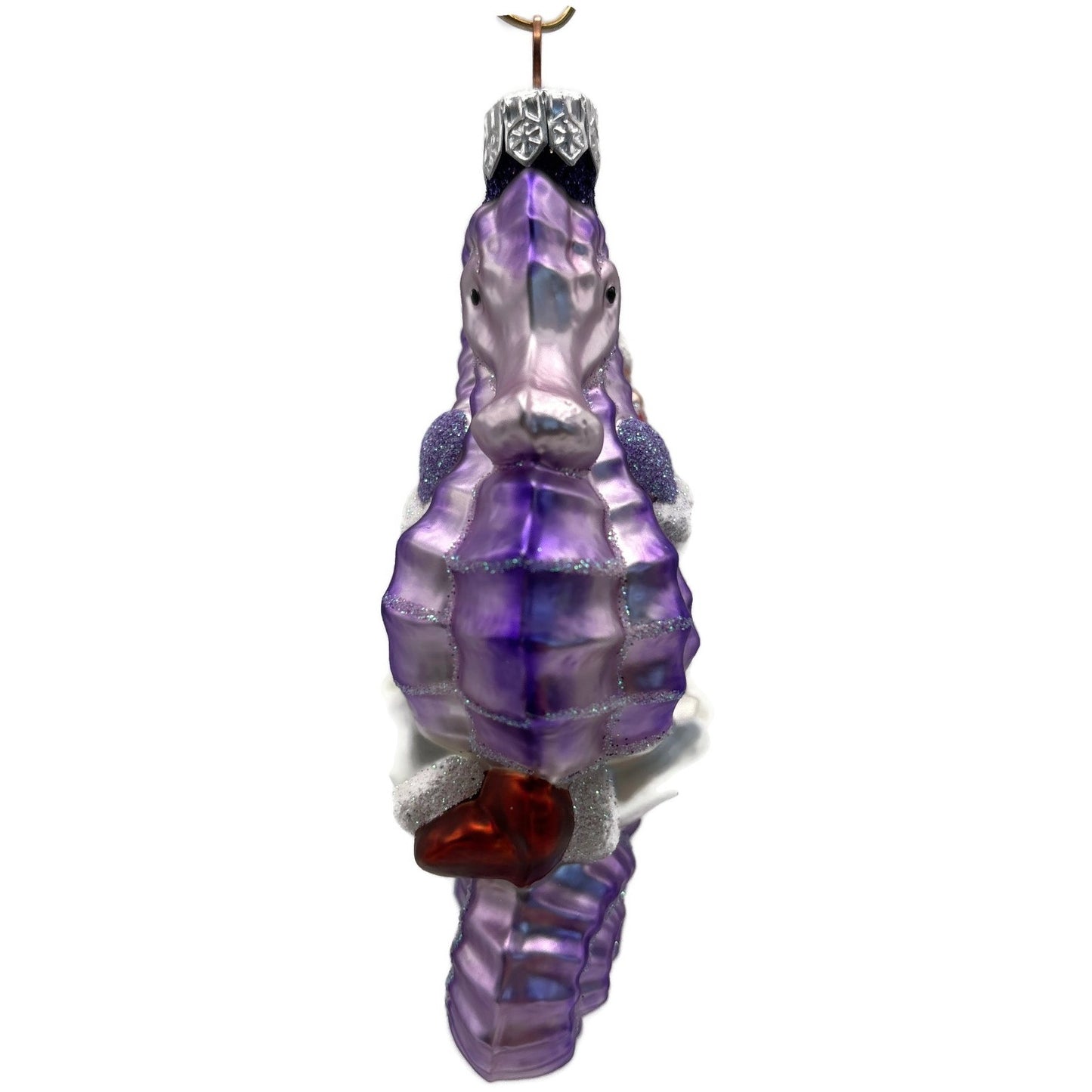 Patricia Breen Hi Ho Santa Purple Pearl Seahorse Nautical Christmas Ornament
