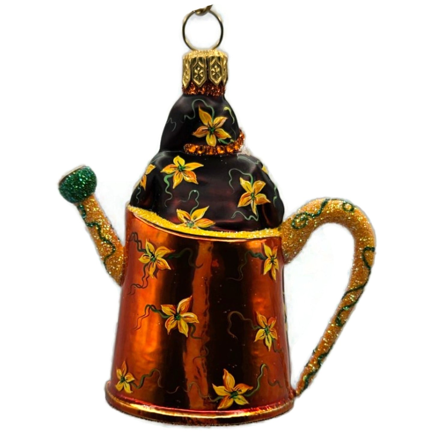 Patricia Breen Elaine's Santa Claus Watering Can Autumnal Jeweled Fall Ornament