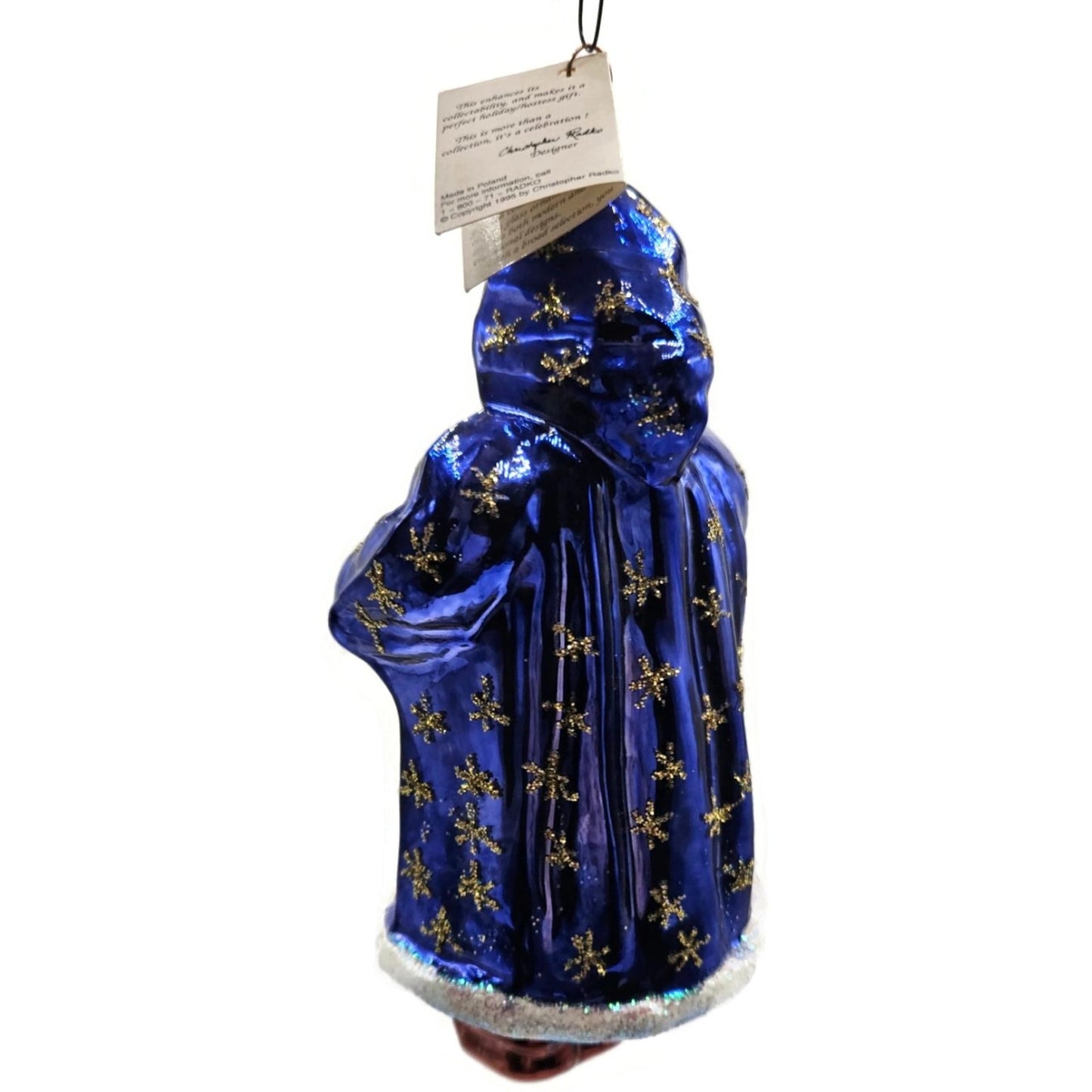 Christopher Radko Starcape Santa Claus Blue Coat Christmas Tree Ornament