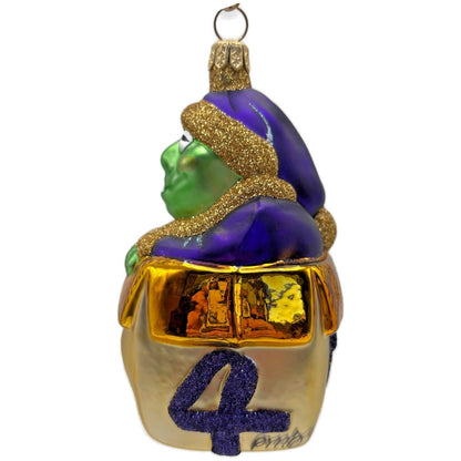 Patricia Breen Mmmonster Present Purple Gold Green Halloween Christmas Ornament