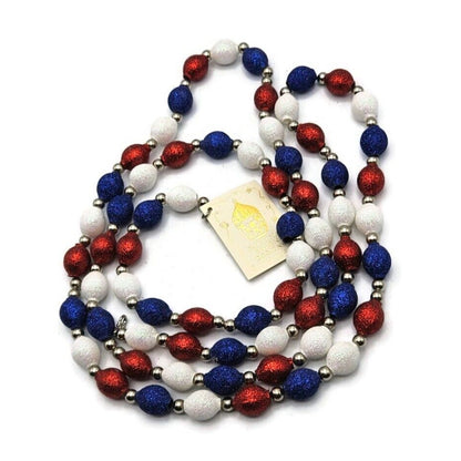 Patricia Breen Garland 2 Decorate Red White Blue Patriotic Christmas Bead Decor