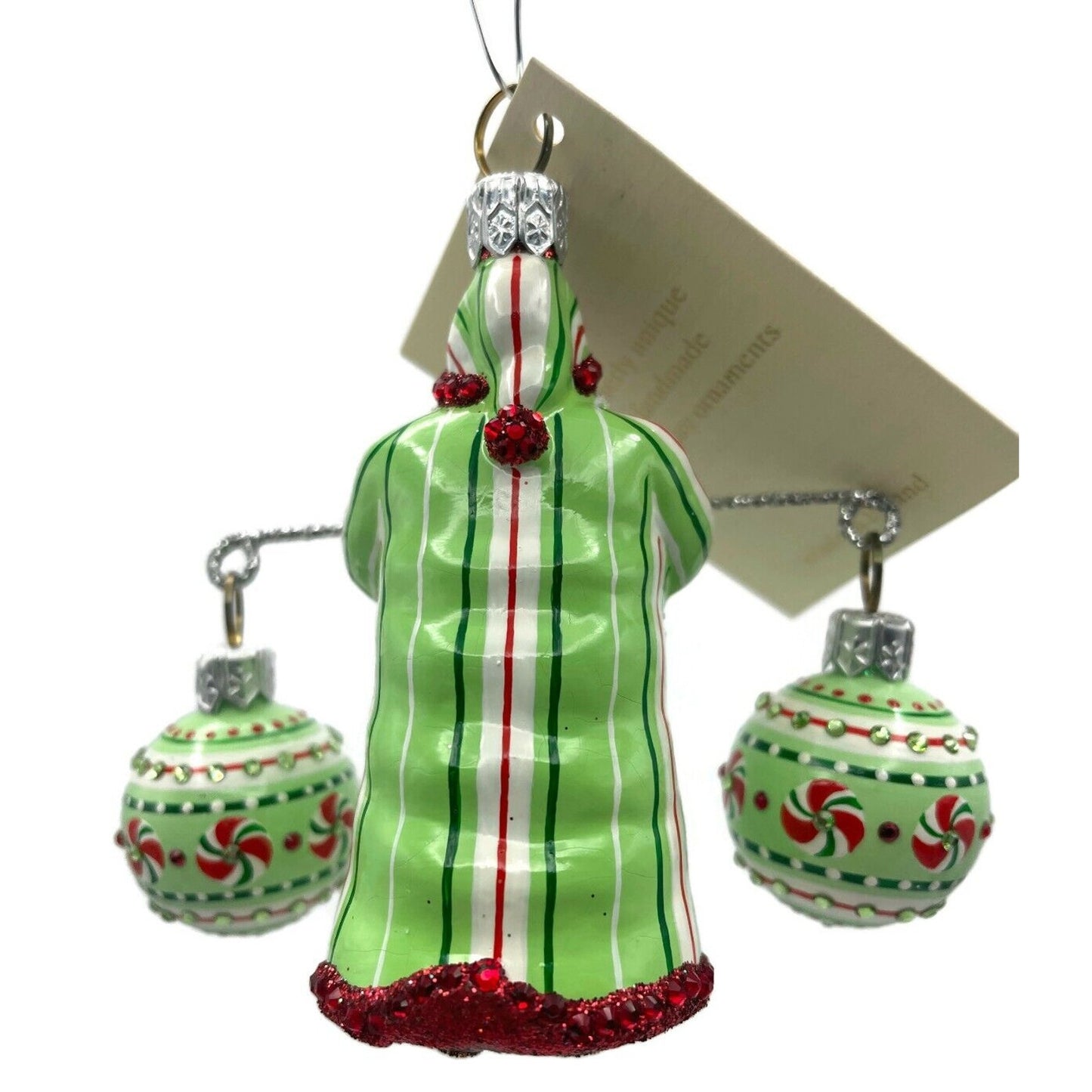 Patricia Breen Balance Peppermints Striped Santa Claus Christmas Tree Ornament