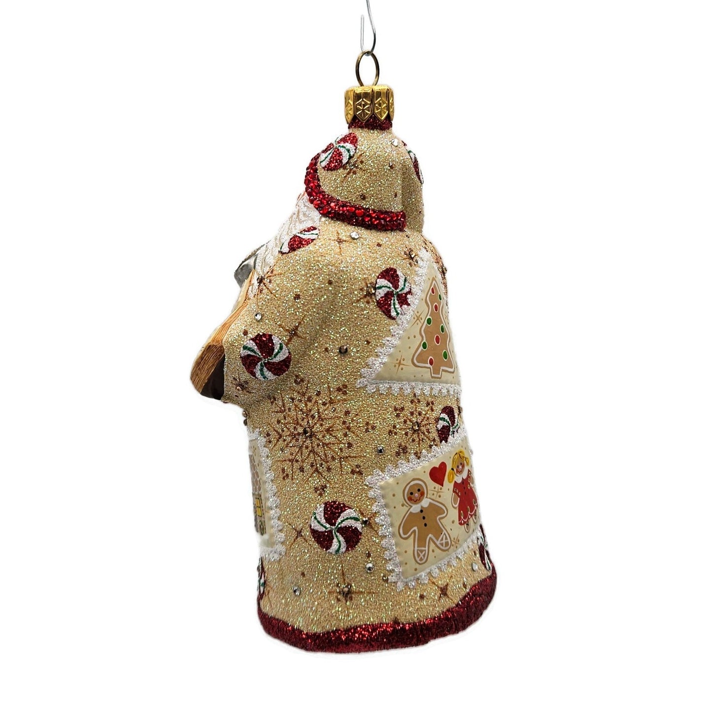 Patricia Breen Evans Santa Gingerbread Peppermint Red Crystal Christmas Ornament