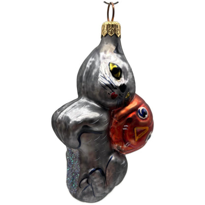 Christopher Radko Halloween Boo Boo Kitty Pumpkin Cat Ornament 95-155 Christmas