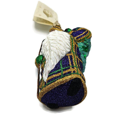 Patricia Breen Santa For Jason Plaid Purple Glittered Christmas Holiday Ornament