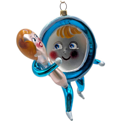 Christopher Radko On The Run Blue Spoon Dish Christmas Ornament Singed 94-247-0